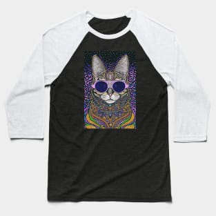 Cosmos Cat Wearing Sunglasses- Zenith! Baseball T-Shirt